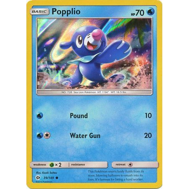 Popplio (39/149) (Water Web Holo) [Sun & Moon: Base Set]