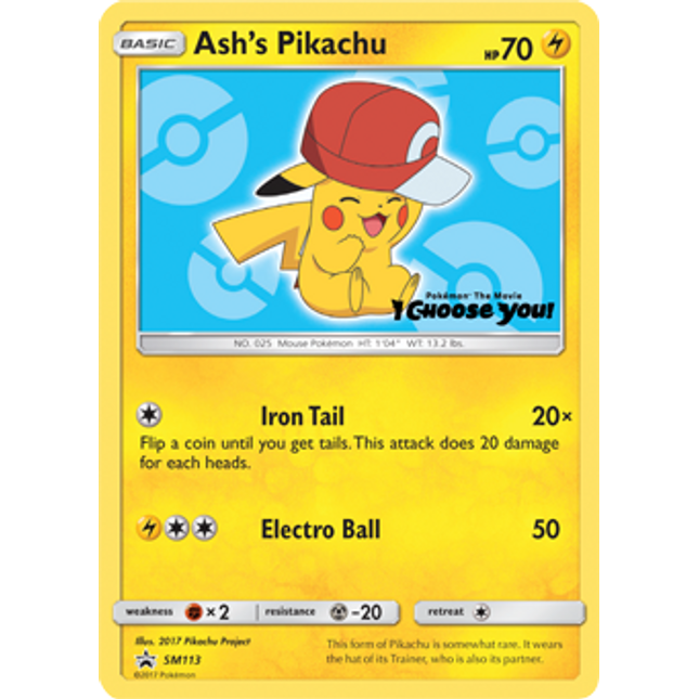 Ash's Pikachu (SM113) [Sun & Moon: Black Star Promos]