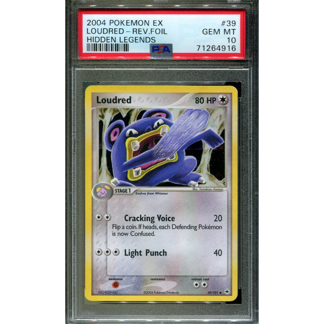 Loudred - 39/101 - PSA 10 - Reverse Holo - Hidden Legends - Pokemon - 64916