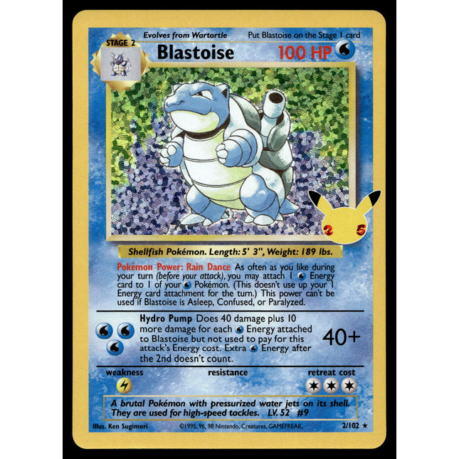 Blastoise - 2/102 - NM - Holo - Celebrations - Pokemon - B1-3