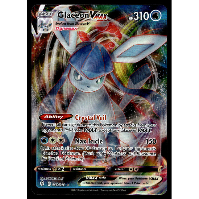Glaceon Vmax - 041/203 - NM - Ultra Rare - Evolving Skies - Pokemon - A9-101