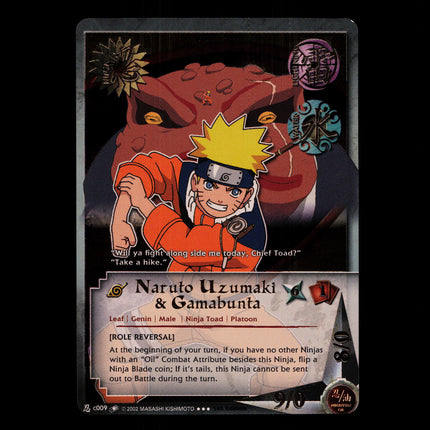 Naruto Uzumaki & Gamabunta - c009 - NM - 1st Edition - Foil - Naruto CCG - D4-274