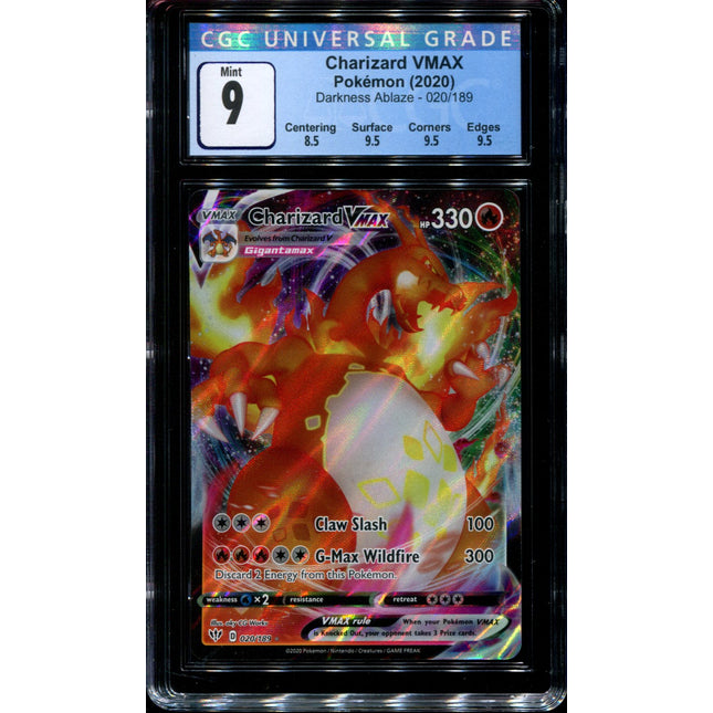 Charizard Vmax - 020/189 - CGC 9 Mint - Darkness Ablaze - 68108
