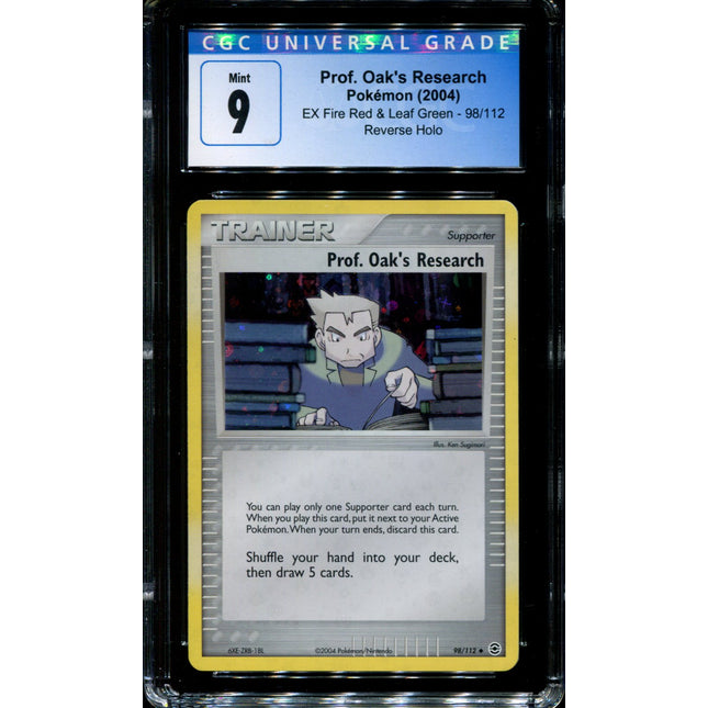 Prof. Oak's Research - 98/112 - CGC 9 - FRLG - Reverse Holo - Pokemon - 5074