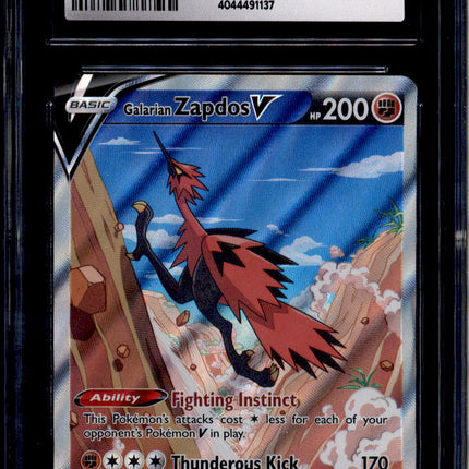 Galarian Zapdos V - 174/198 - CGC 10 - Alt Art - Chilling Reign - Pokemon - 91137