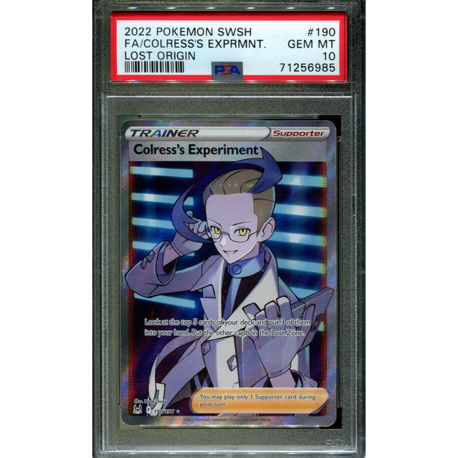 Colress's Experiment - 190/196 - PSA 10 - Full Art - Lost Origin - Pokemon - 56985