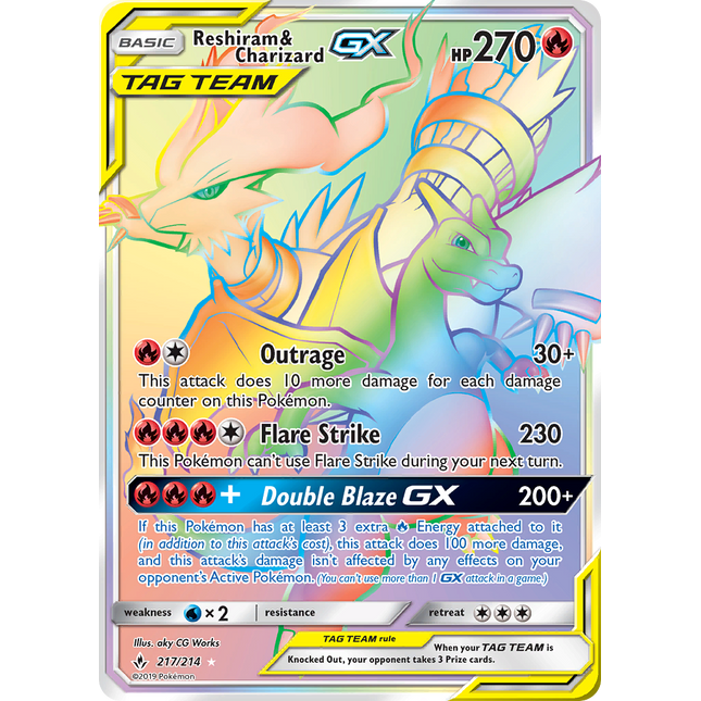 Reshiram & Charizard GX (217/214) [Sun & Moon: Unbroken Bonds]