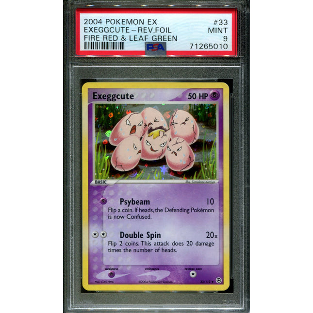 Exeggcute - 33/112 - PSA 9 - Reverse Holo - FRLG - Pokemon - 65010