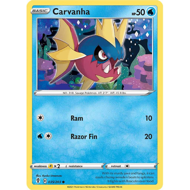 Carvanha (035/203) [Sword & Shield: Evolving Skies]