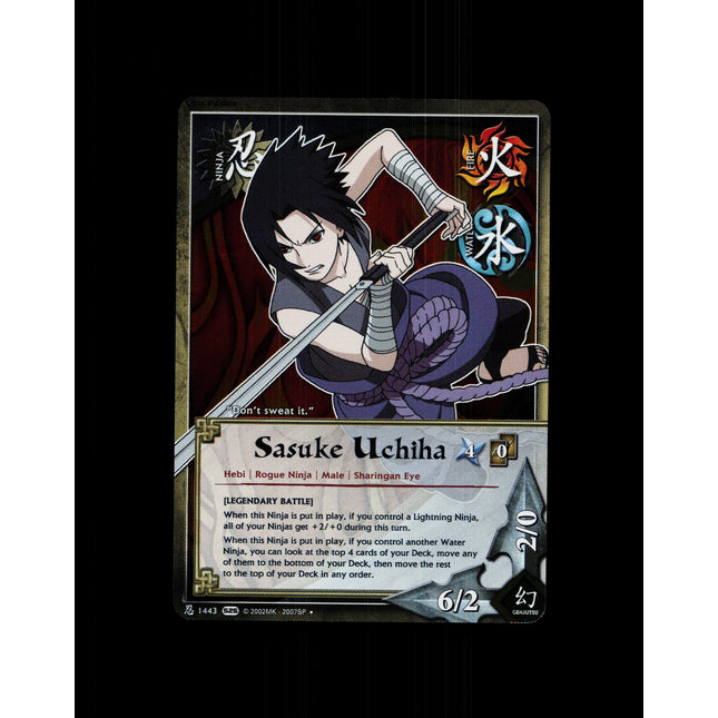 Sasuke Uchiha - 1443 - NM - 1st Edition Foil - S25 - Naruto CCG - D4-69