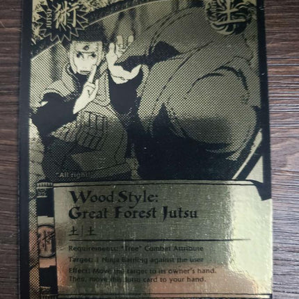 Wood Style: Great Forest Jutsu - 633 - NM - 1st Edition - Gold Foil - Naruto CCG - D4-99