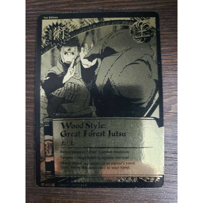 Wood Style: Great Forest Jutsu - 633 - NM - 1st Edition - Gold Foil - Naruto CCG - D4-99