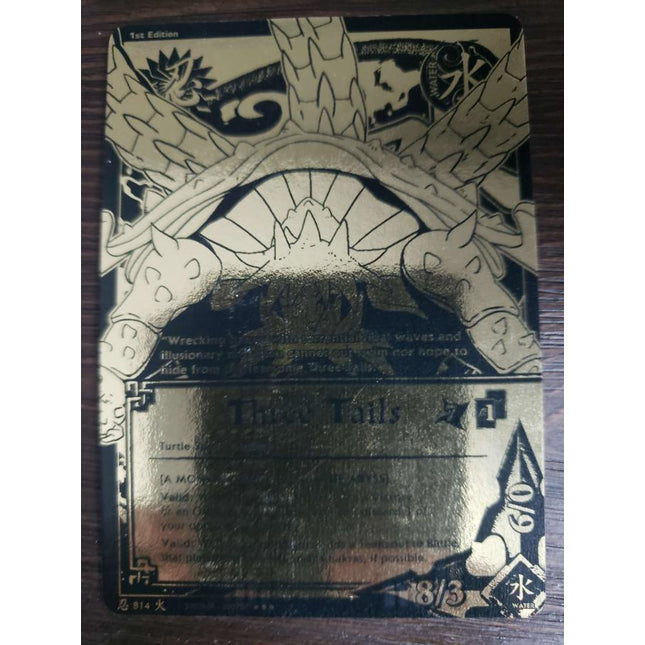 Three Tails - 814 - NM - 1st Edition - Gold Foil - Naruto CCG - D4-103