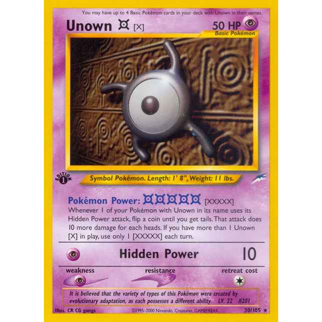 Unown [X] (30/105) [Neo Destiny 1st Edition]