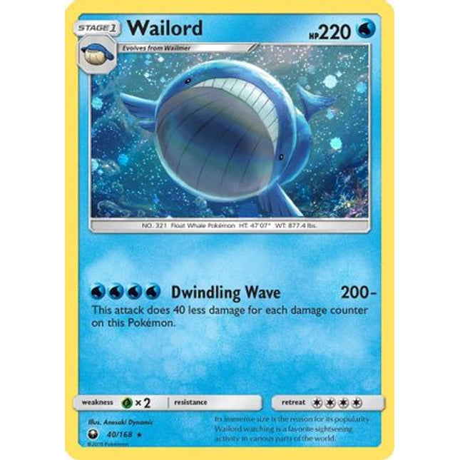 Wailord (40/168) (Cosmos Holo) [Sun & Moon: Celestial Storm]