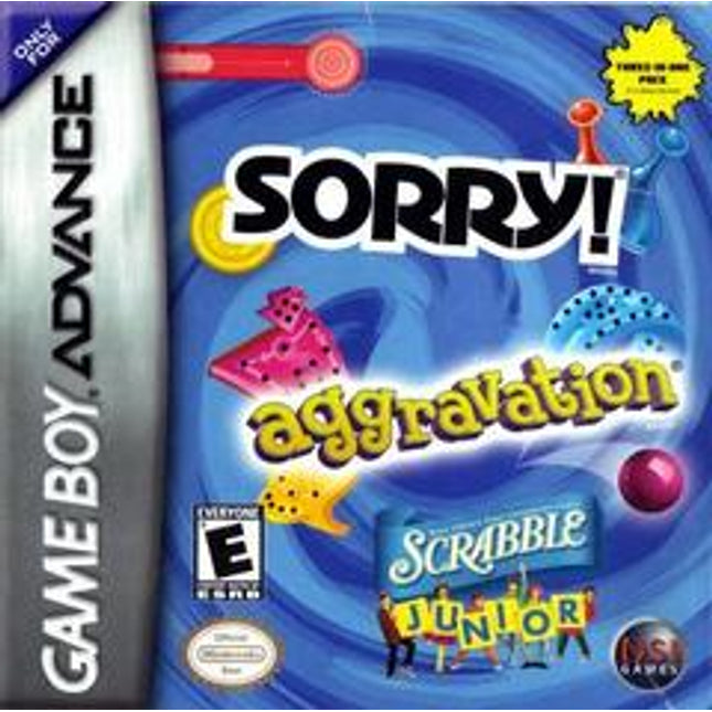 Aggravation / Sorry /  Scrabble Jr - GameBoy Advance