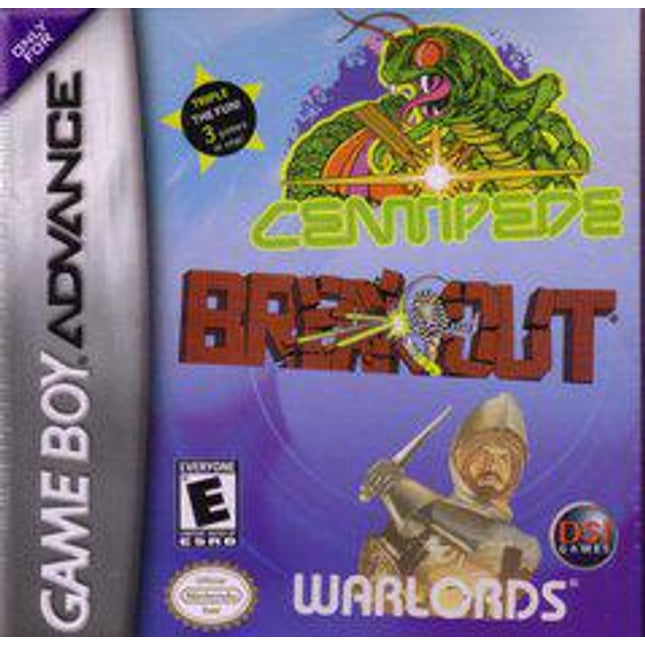 Centipede Breakout and Warlords - GameBoy Advance