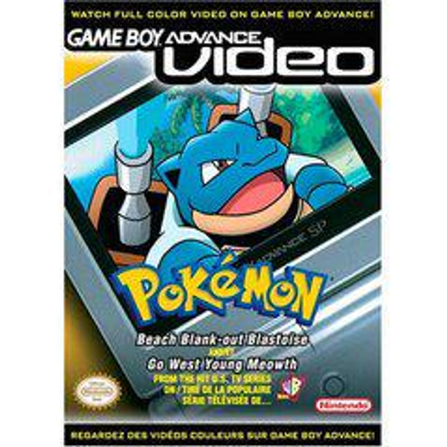 GBA Video Pokemon Beach Blank-out Blastoise and Go West Young Meowth - GameBoy Advance