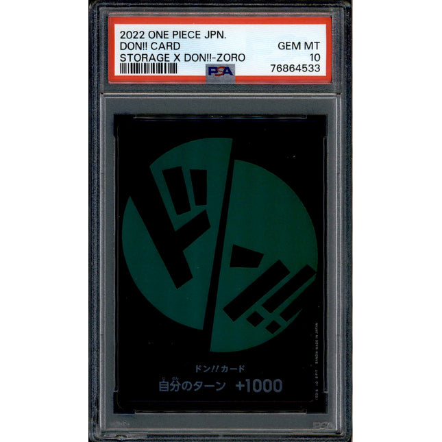 Zoro Don Card - Promo Storage - PSA 10 - Japanese Holo - Box - One Piece - 64533