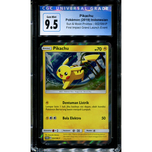 Pikachu - 002/SM-P - CGC 9.5 - Sun & Moon Promos - Indonesian - Launch Event - Pokemon - 94119
