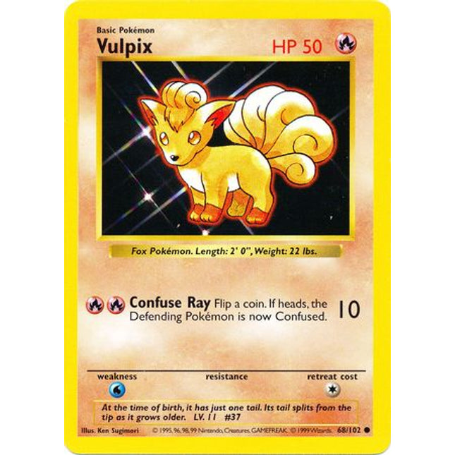 Vulpix (68/102) [Base Set (Shadowless)]