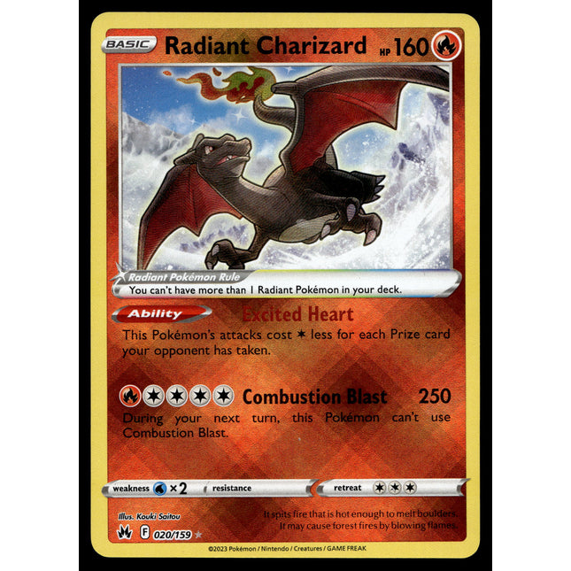 Radiant Charizard - 020/159 - NM - Ultra Rare - Crown Zenith - Pokemon - A7-59