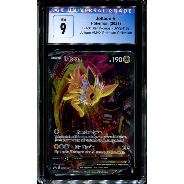 Jolteon V - SWSH183 - CGC 9 - Black Star Promos - Alternate Art - Pokemon - 92333
