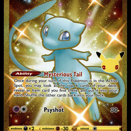 Mew - 025/025 - NM - Secret Rare - Celebrations - Pokemon - A6-73
