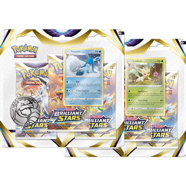Brilliant Stars 3 Pack Blister Case - (24x 3-pack blisters) - Glaceon & Leafeon