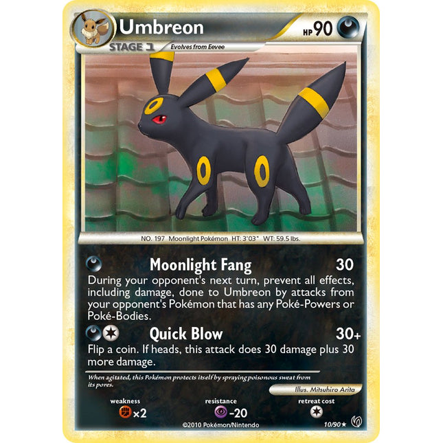 Umbreon (10/90) (Cracked Ice Holo) (Theme Deck Exclusive) [HeartGold & SoulSilver: Undaunted]