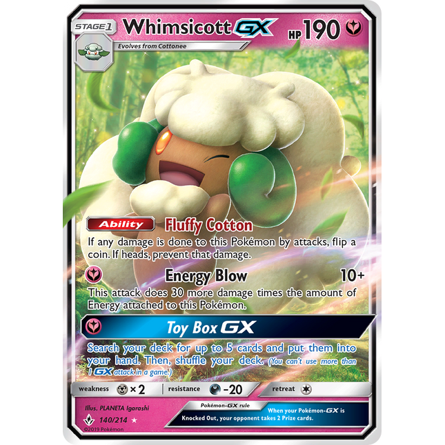 Whimsicott GX (140/214) [Sun & Moon: Unbroken Bonds]