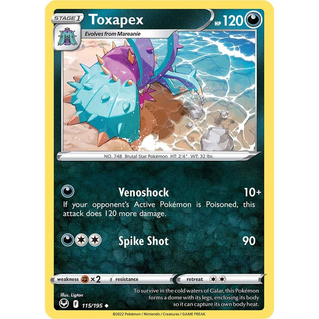 Toxapex (115/195) [Sword & Shield: Silver Tempest]