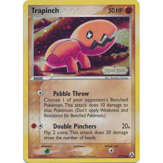 Trapinch (67/92) (Stamped) [EX: Legend Maker]