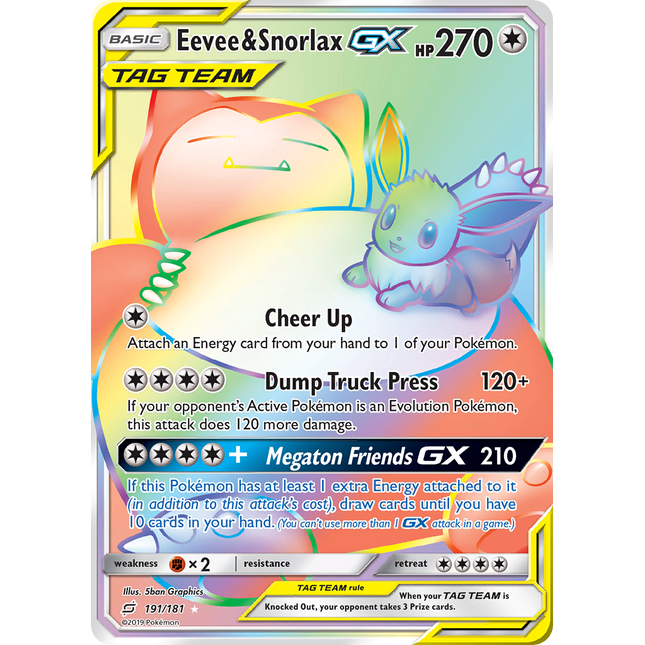 Eevee & Snorlax GX (191/181) [Sun & Moon: Team Up]