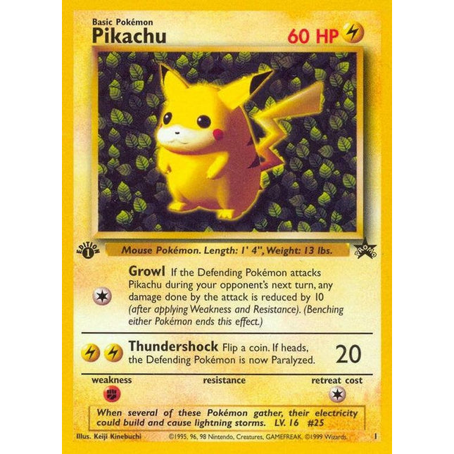Pikachu (1) (1st Edition Misprint Promo) [Wizards of the Coast: Black Star Promos]