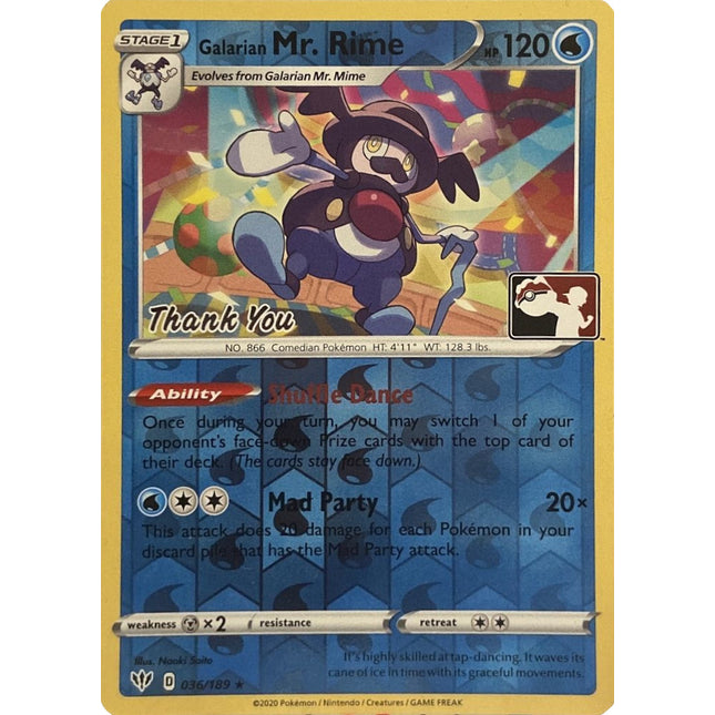 Galarian Mr. Rime (36/189) (Thank You Promo) [Sword & Shield: Darkness Ablaze]