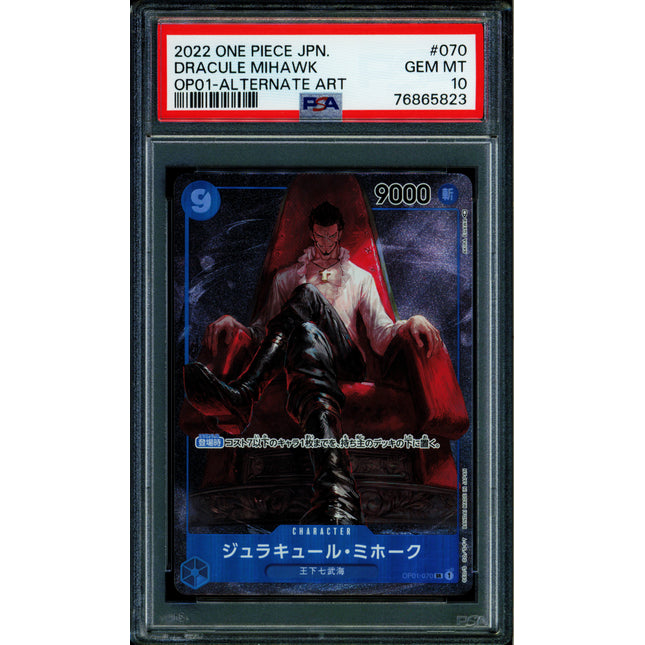 Dracule Mihawk - OP01-070 - PSA 10 - Alt Art Japanese - OP01 - One Piece - 65823