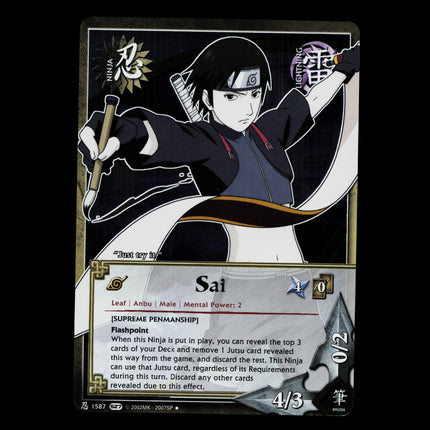 Sai - 1587 - NM - Unlimited Foil - S27 - Naruto CCG - D3-140