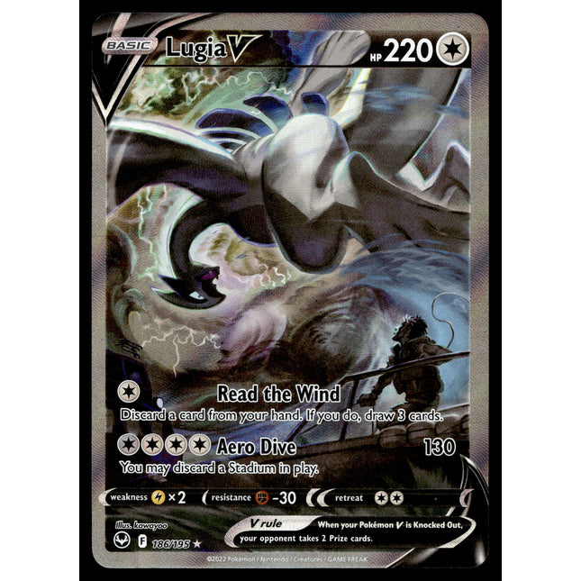 Lugia V - 186/195 - NM - Alt Art - Silver Tempest - Pokemon - A6-63