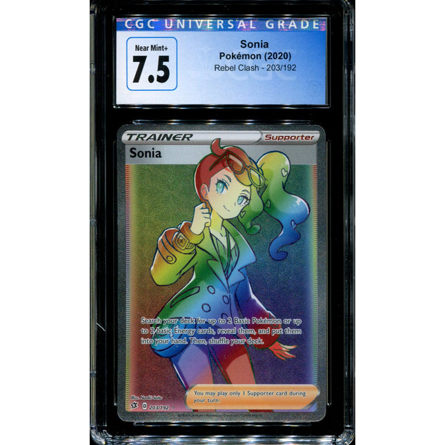 Sonia - 203/192 - CGC 7.5 - Rebel Clash - Hyper Rare - Pokemon - 91345