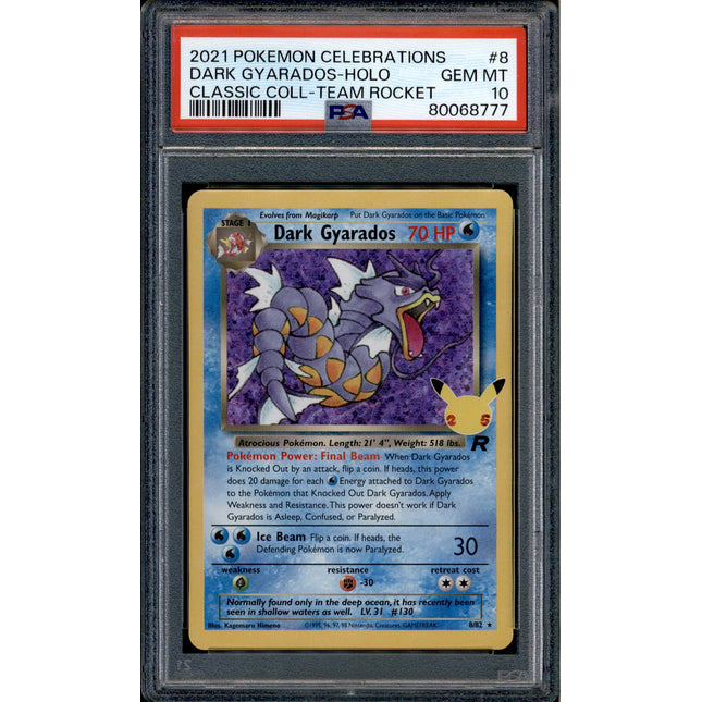 Dark Gyarados - 8/82 - PSA 10 - Holo - Celebrations - Pokemon - 68777