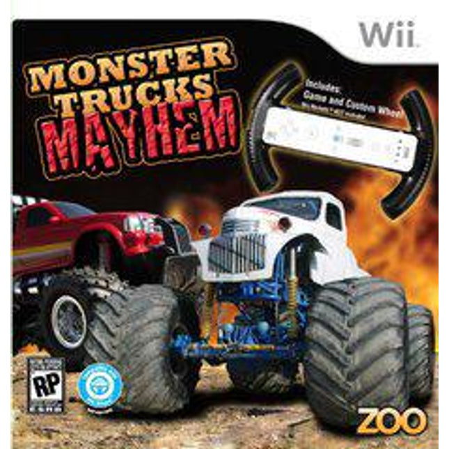 Monster Trucks Mayhem with Racing Wheel - Wii