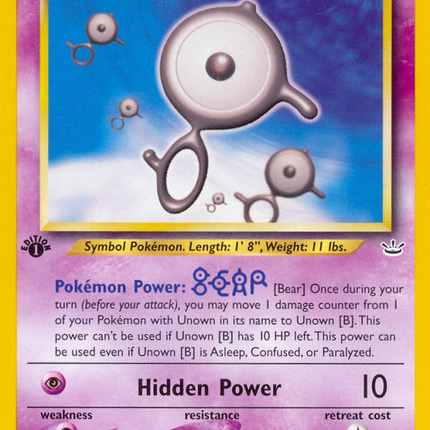 Unown [B] (39/64) [Neo Revelation 1st Edition]