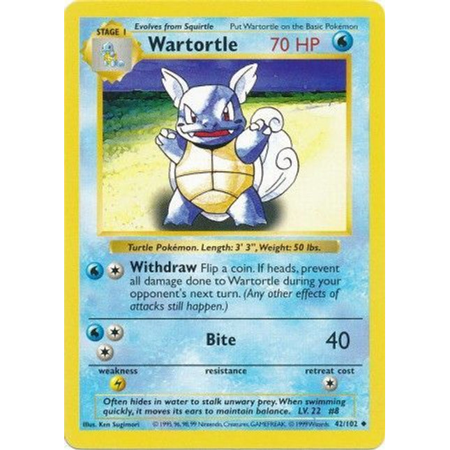 Wartortle (42/102) [Base Set (Shadowless)]