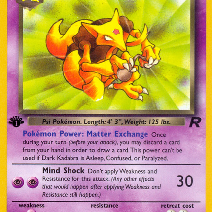 Dark Kadabra (39/82) [Team Rocket 1st Edition]