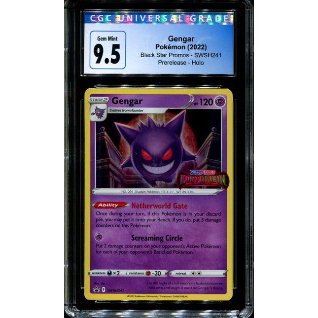 Gengar - SWSH241 - CGC 9.5 - Prerelease Holo - Black Star Promos - Pokemon - 58079