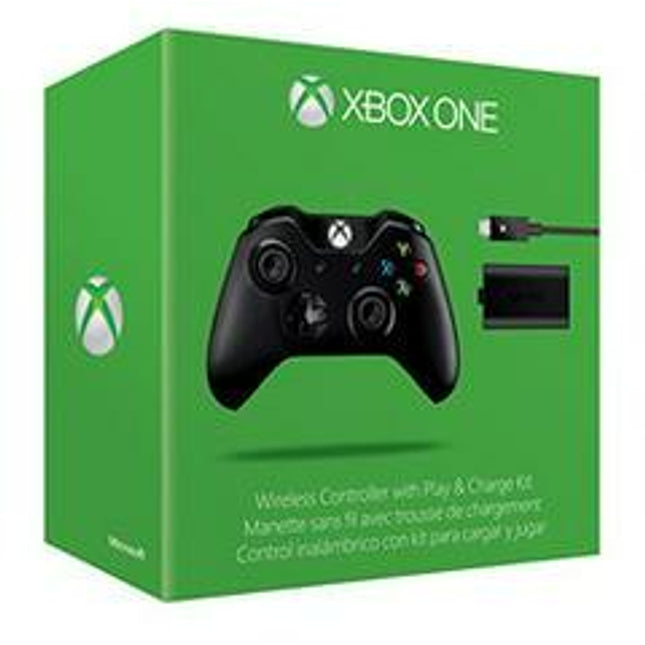 Xbox One Black Wireless Controller + Play and Charge Kit - Xbox One