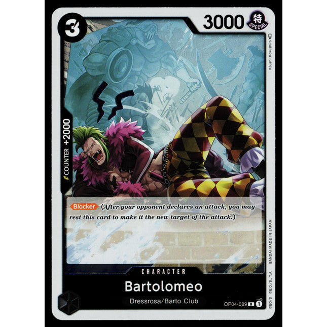 Bartolomeo - OP04-089 - NM - Rare - English OP04 - One Piece TCG