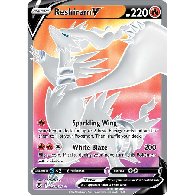 Reshiram V (172/195) [Sword & Shield: Silver Tempest]