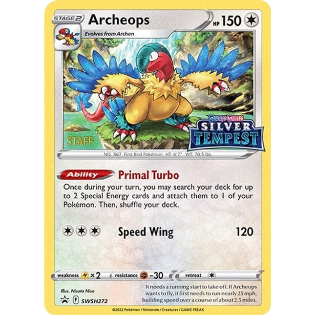 Archeops (SWSH272) (Prerelease) (Staff) [Sword & Shield: Black Star Promos]
